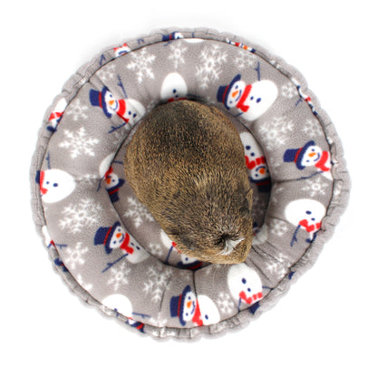 Grey Snowman Doughnut Bed for Small Animals