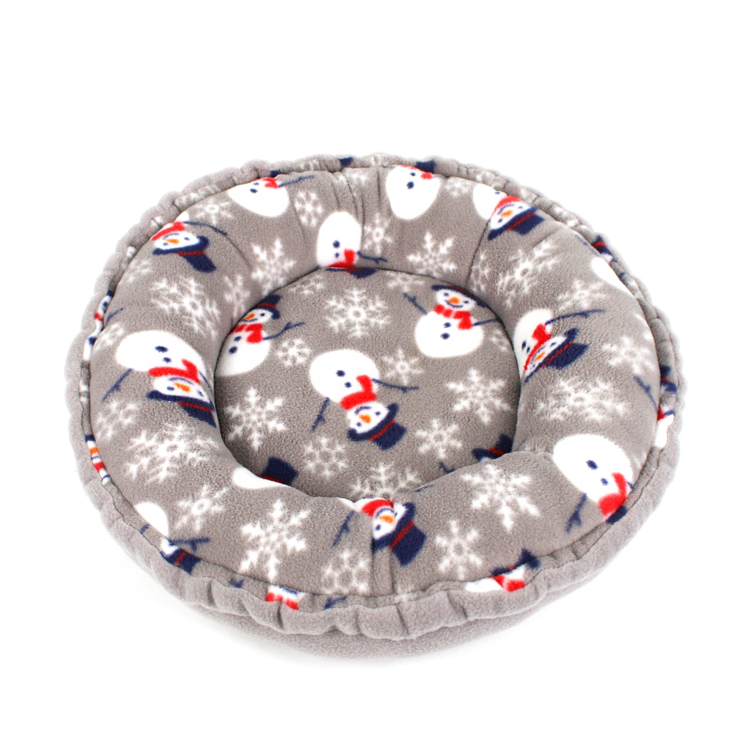 Grey Snowman Doughnut Bed for Small Animals