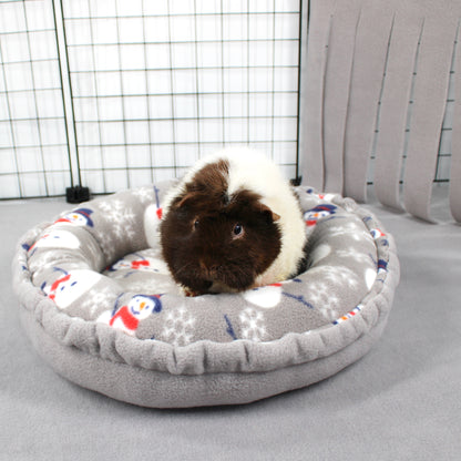 Grey Snowman Doughnut Bed for Small Animals