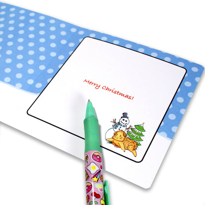 Guinea Pig And Snowman - Christmas Greetings Card, inside view of the card showing where to leave your custom personal message