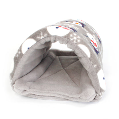 Gray pet play tunnel with colorful floral pattern on a white background