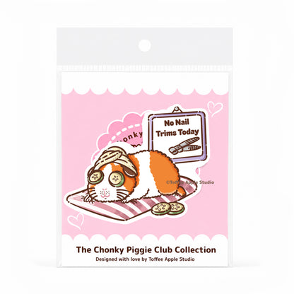 No Nail Trims Today Guinea Pig Vinyl Sticker - Clear