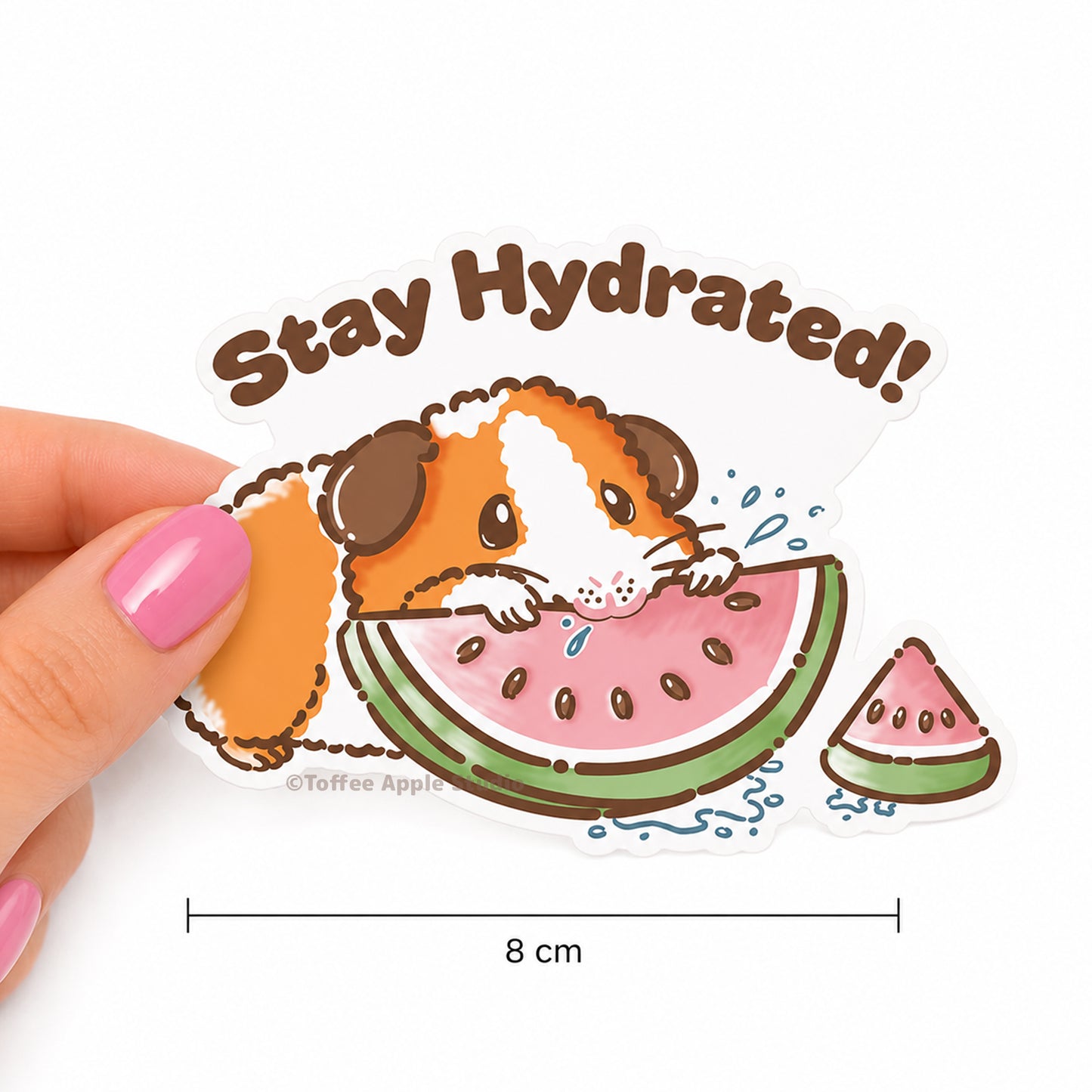 Stay Hydrated Guinea Pig Vinyl Sticker - Clear