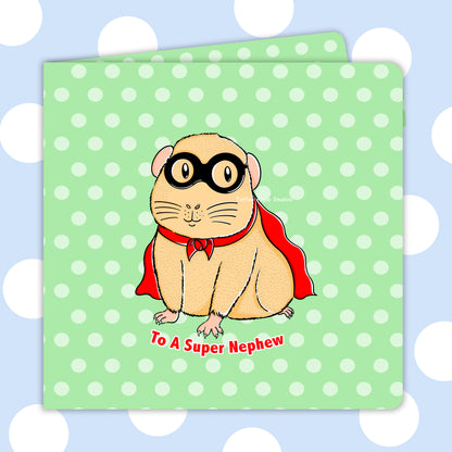 Super Guinea Pig Birthday Card - Super Heroes Card