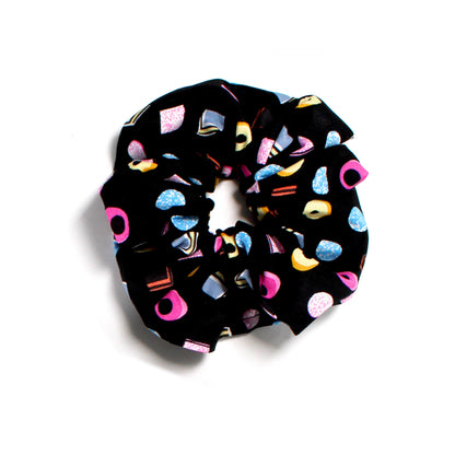 Liquorice Allsorts Hair Scrunchies, close up of the regular scrunchy