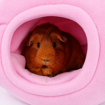 Pink Tea Pot Guinea Pig Bed with White Frill