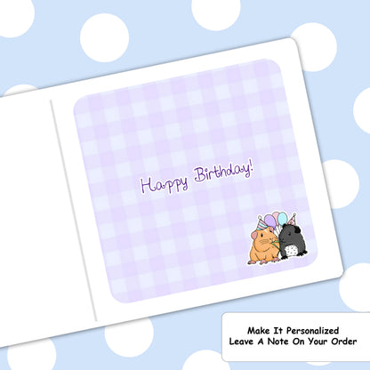 Personalised Guinea Pig Birthday Party Card, inside view