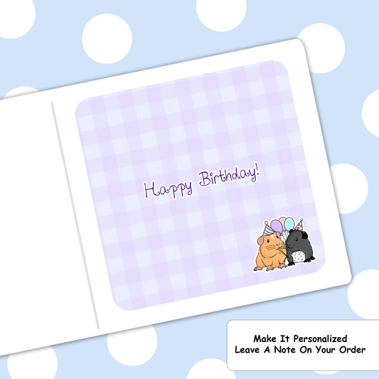 Personalised Guinea Pig Birthday Party Card, inside view