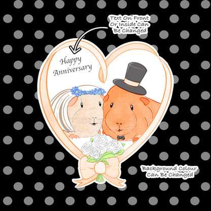 Squeak Couple Guinea Pig Wedding Card