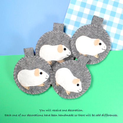 Felt White Guinea Pig Decoration