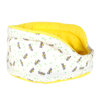 Yellow Bee Guinea Pig Accessory Set, front side view of the small pet bed